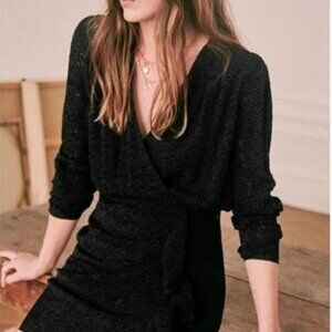 Sezane Zoey Dress in Black size 8